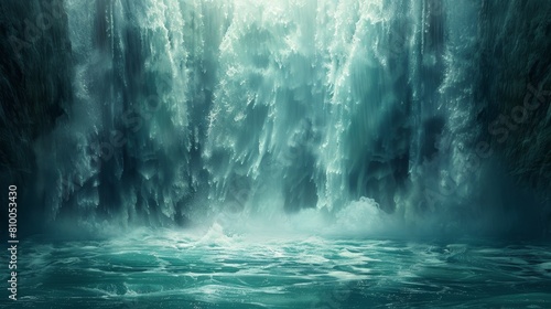 Wallpaper Mural Illustrate a dramatic low-angle perspective of a thunderous waterfall Torontodigital.ca