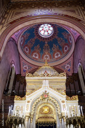 Beautiful dome in a Sinagogue in Budapest, Hungary