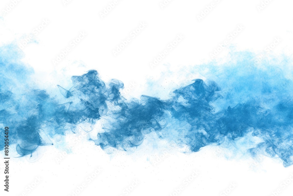 Fototapeta premium Blue Smoke Dispersion on White Background Image with Science and Particle Theme