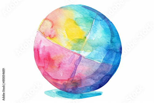 Whimsy watercolor of A Exercise ball clipart  watercolor clipart  Perfect for nursery  isolated on white background