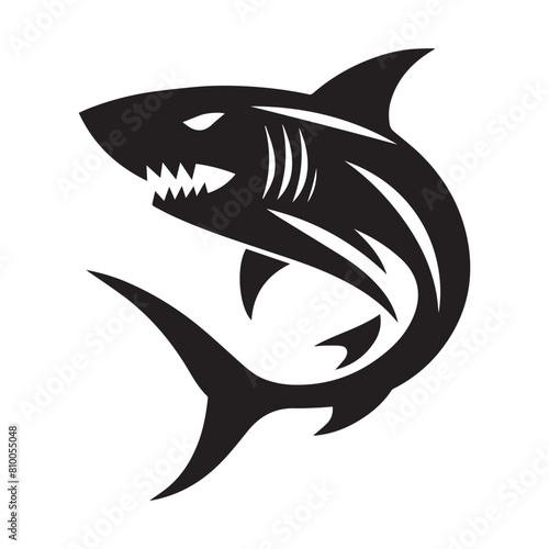 Shark   Shark silhouette   shark black and white  Black and white illustration shark vector logo