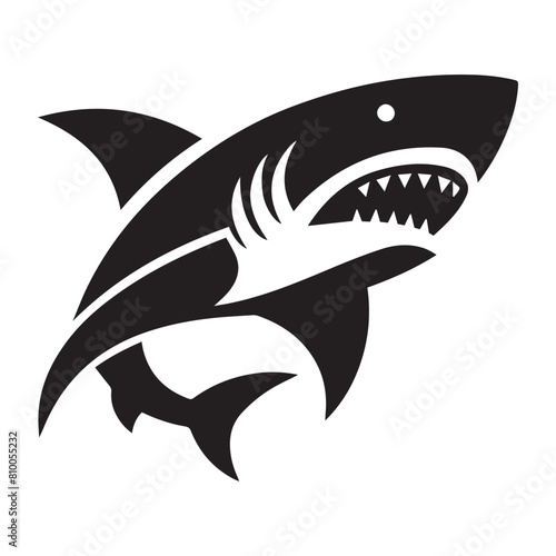 Shark   Shark silhouette   shark black and white   Black and white logo of a shark