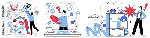 Brainstorming session vector illustration. Ideas dance like fireflies in darkness mind during fruitful brainstorming session Uniqueness is signature written by creative hand in script brainstorming