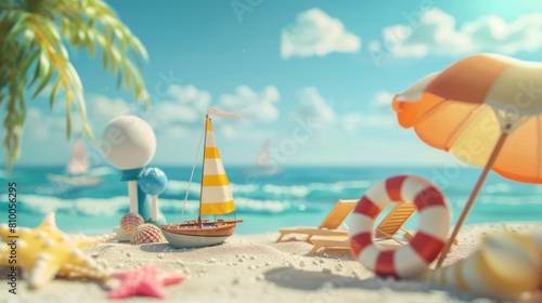 Wallpaper Mural Summer Vacation Fun Holiday Relaxation Break Concept. Summer day background concept. copy space Torontodigital.ca