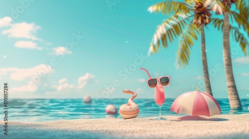 Summer Vacation Fun Holiday Relaxation Break Concept. Summer day background concept. copy space