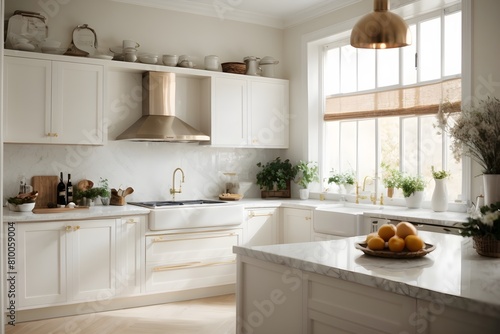 Luxurious white kitchen