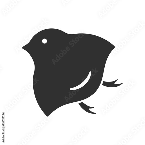 日本の伝統文様の波千鳥 - シンプルでかわいい黒い鳥の和風のシルエットアイコン素材