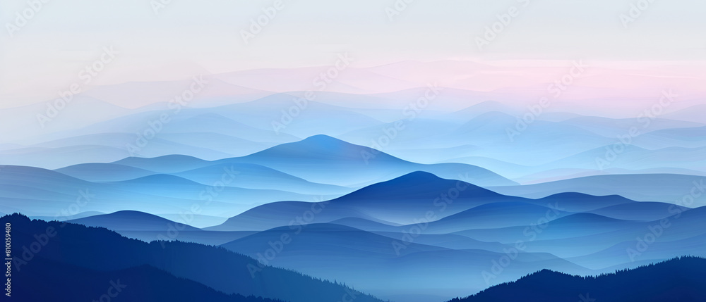 abstract blue background with smooth wavy lines,  Blue abstract background ,Realistic landscape with waves ,Dark blue foggy background, presentation, product presentation