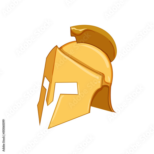 greek spartan helmet cartoon. logo trojan, gladiator rome, greece ancient greek spartan helmet sign. isolated symbol vector illustration