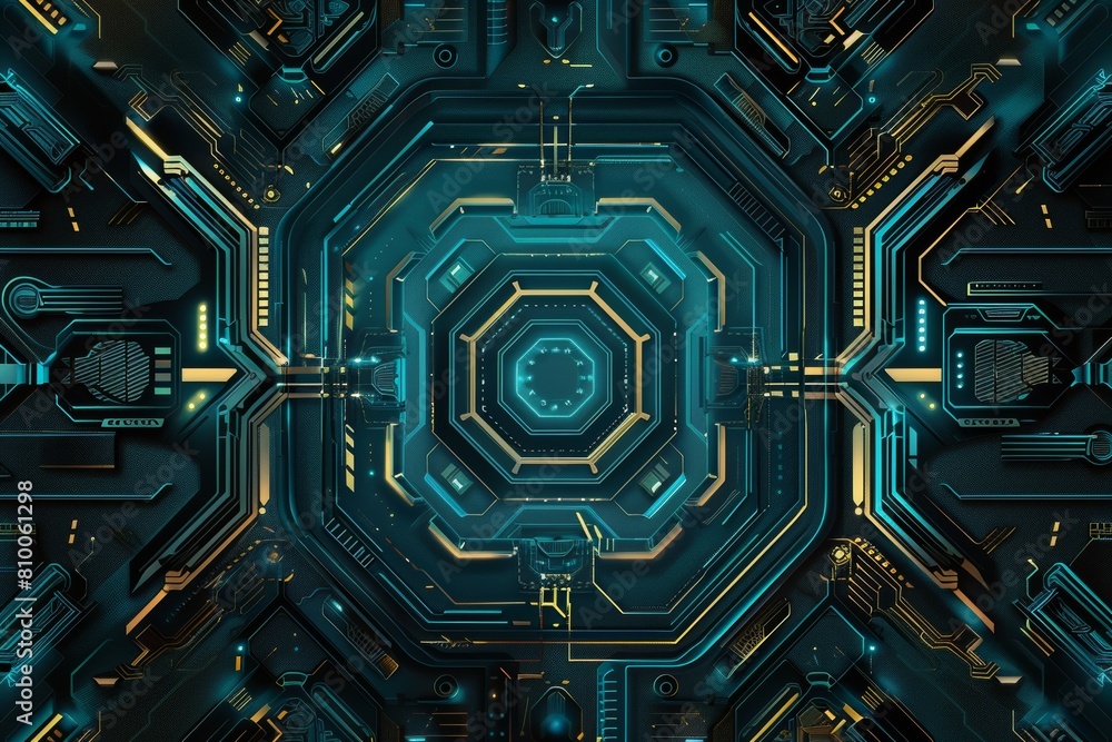 Art deco background with a futuristic twist for technology themes