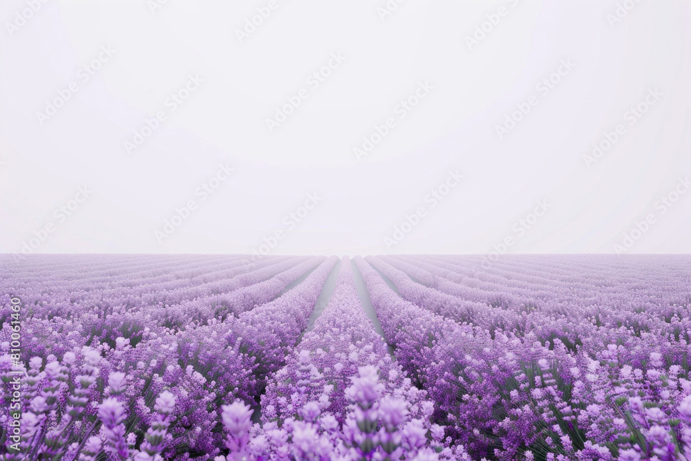 A field of lavender around a blank spot