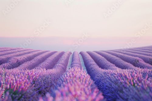 A field of lavender around a blank spot