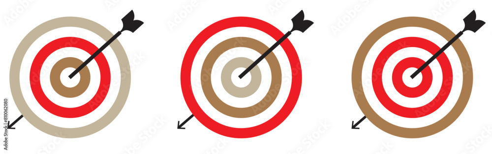Target with arrow icon set. Archery target with arrow. Archery target with arrow isolated on transparent background. Bullseye concept vector illustration. Vector graphic EPS 10 Target with arrow icon set. Archery target with arrow. Archery target with arrow isolated on transparent background. Bullseye concept vector illustration. Vector graphic EPS 10