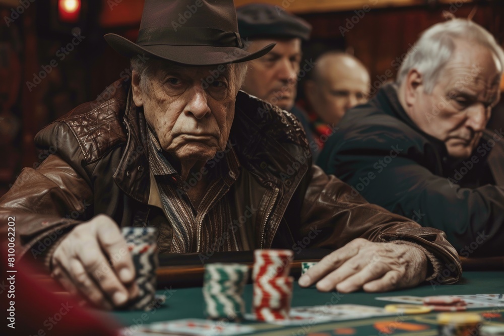 A man sitting and playing cards, suitable for gambling concepts A man sitting and playing cards, suitable for gambling concepts