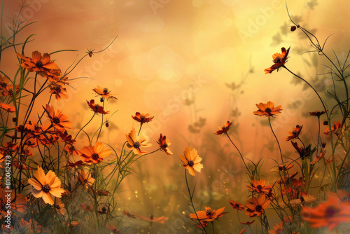 Warm-toned flowers bordering emptiness © Veniamin Kraskov