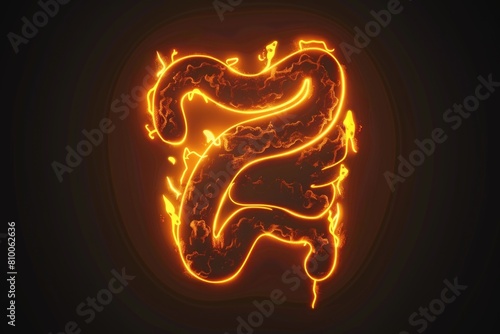 Bright fire letter S on a dark backdrop  ideal for design projects