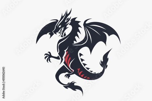 Bold dragon emblem against a transparent white background, adding strength to designs