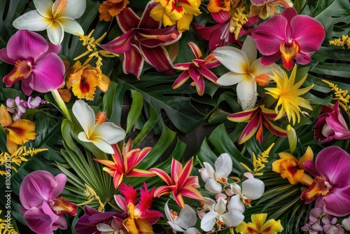 Tropical flowers with a central void