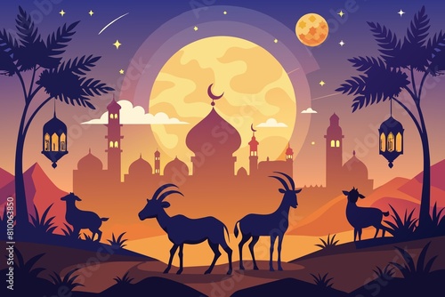 eid al-adha illustration  goat  illustration