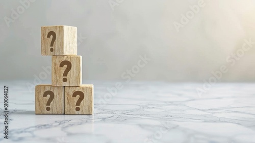 Tower of Curiosity: A Stack of Wooden Blocks With Question Marks