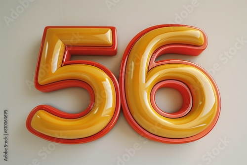 Number 56 in 3d style	 photo