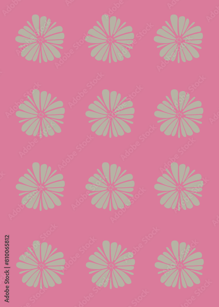 Abstract poster wallpaper with colorful flowers. Floral print