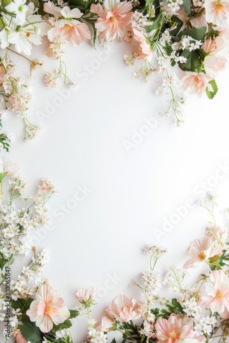 White canvas with flower edges