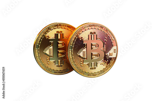 Shiny Bitcoin Cryptocurrency Coins Illustration