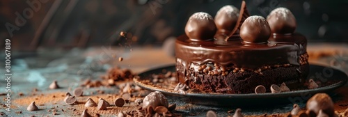 Decadent Chocolate Truffle Cake A Delectable Wallpaper Backdrop photo