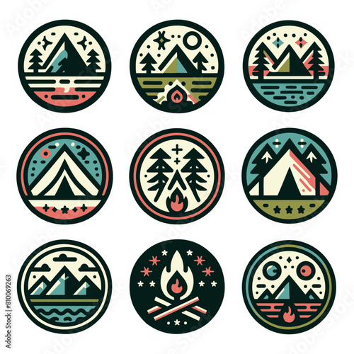 Explore the Wild: Outdoor Badge Vector Design Elements for Adventurous Branding
