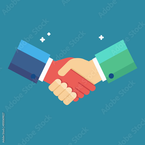 Vector illustration of Handshake communication 
