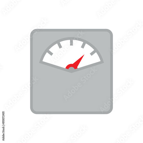 Floor (bathroom) scale icon. Symbol of weight or diet, training or losing weight. Attribute of a sport or medical institution.