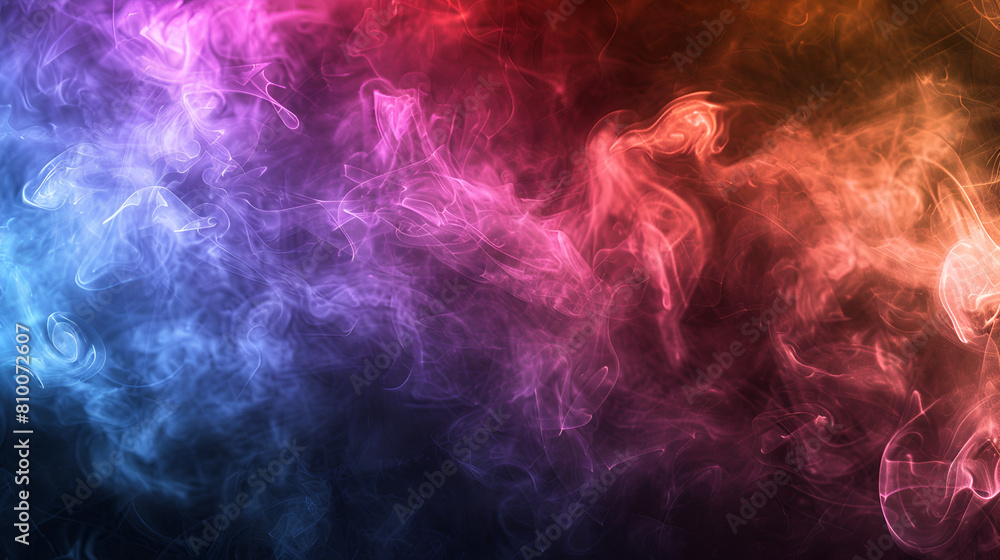 colorful smoke on black background , Generative AI