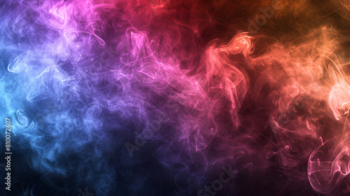 colorful smoke on black background , Generative AI