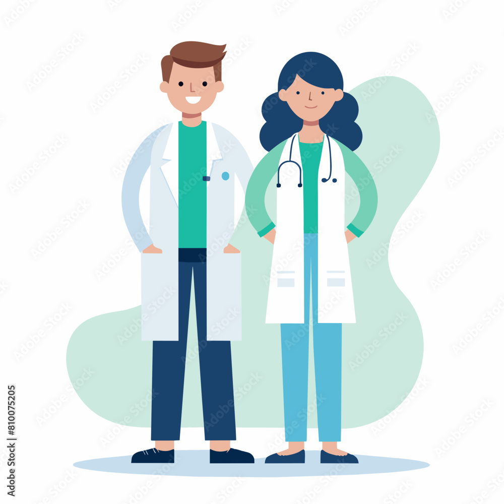 A couple of doctors standing together vector illustration
A couple of doctors standing together vector illustration