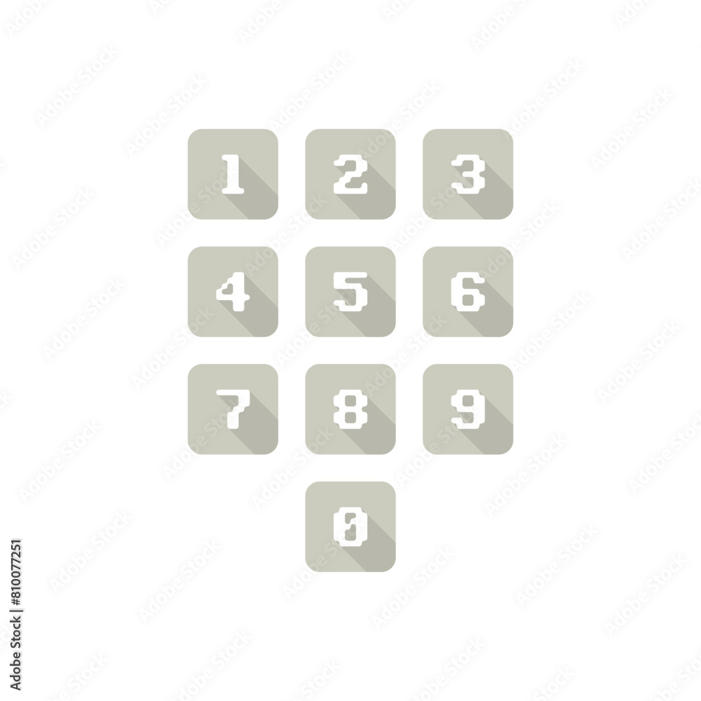 Set of number icons. 0-9 pixel numbers. Vector illustration Set of number icons. 0-9 pixel numbers. Vector illustration