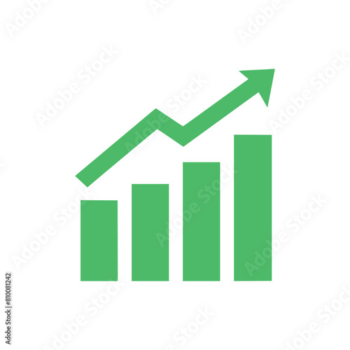 Bar graph icon on white background. Vector illustration in trendy flat style