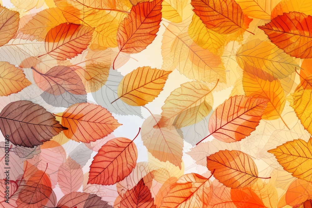 Gradient autumn leaves for a seasonal and nature-inspired design
