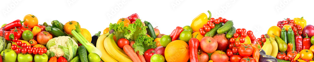 Collage healthy fresh fruits and vegetables isolated on white background. Collage healthy fresh fruits and vegetables isolated on white background.
