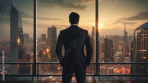 Looking out over the city, the businessman felt a sense of accomplishment. He had worked hard to get where he was, and he was proud of what he had achieved