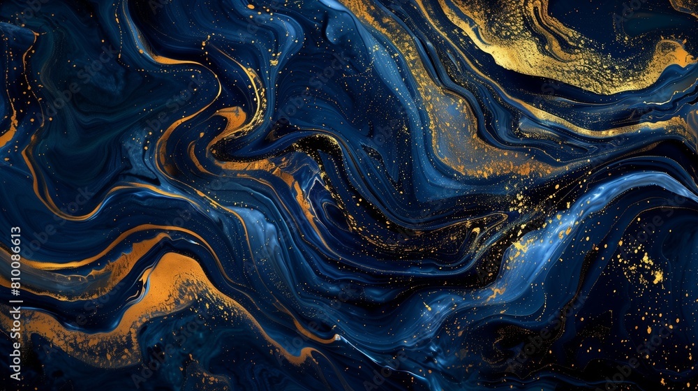 A mesmerizing swirl of liquid gold against a backdrop of midnight blue. A mesmerizing swirl of liquid gold against a backdrop of midnight blue.