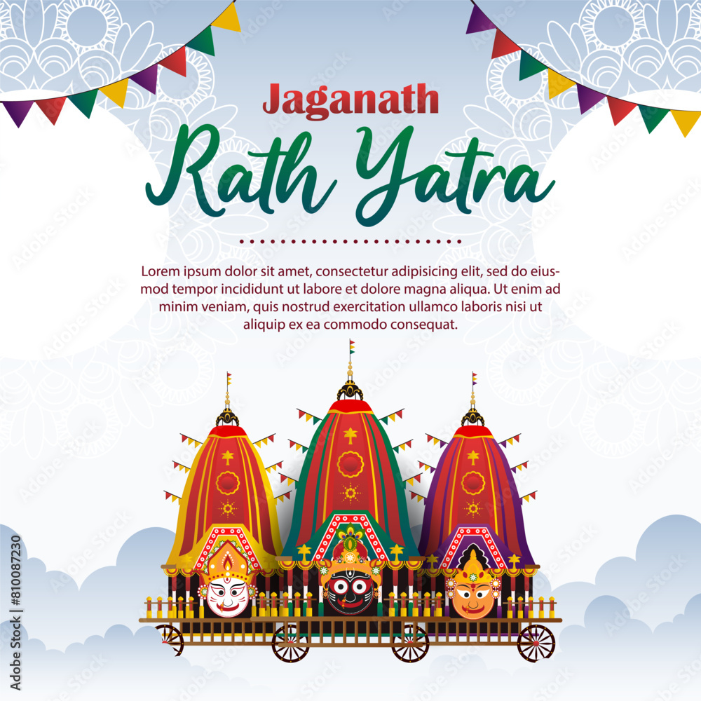 Obraz premium happy rath yatra poster