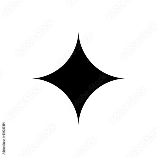 Shape, adesivo detalhe futurístico em forma de estrela. Forma estrelada. Cor preta. Símbolo geométrico.