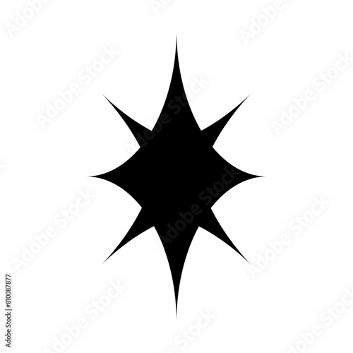 Shape, adesivo detalhe futurístico em forma de estrela. Forma estrelada. Cor preta. Símbolo geométrico.