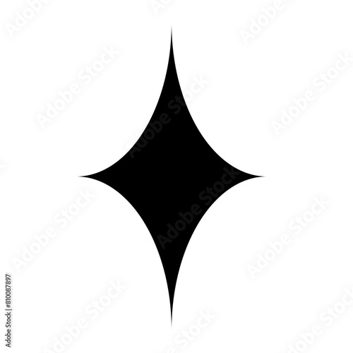 Shape, adesivo detalhe futurístico em forma de estrela. Forma estrelada. Cor preta. Símbolo geométrico.