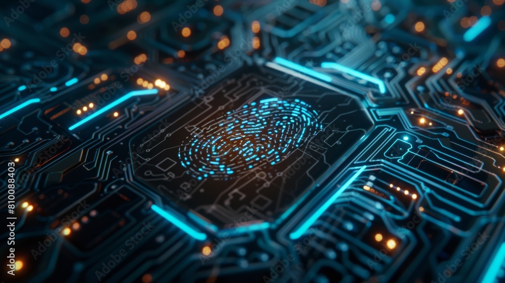 Digital fingerprint on circuit board Digital fingerprint on circuit board