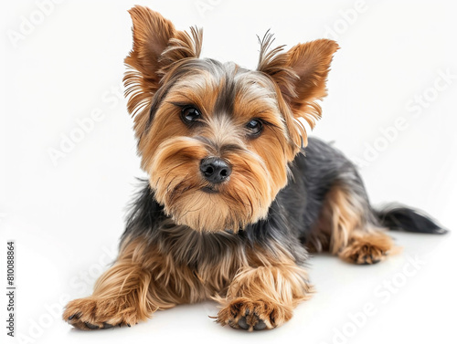 Cute  Yorkshire Terrier  photo isolate on white background
