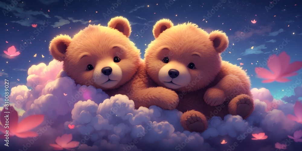 Geschwisterliebe im Himmelsreich: Zwei Bären auf einer Wolke Lullaby Geschwisterliebe im Himmelsreich: Zwei Bären auf einer Wolke Lullaby