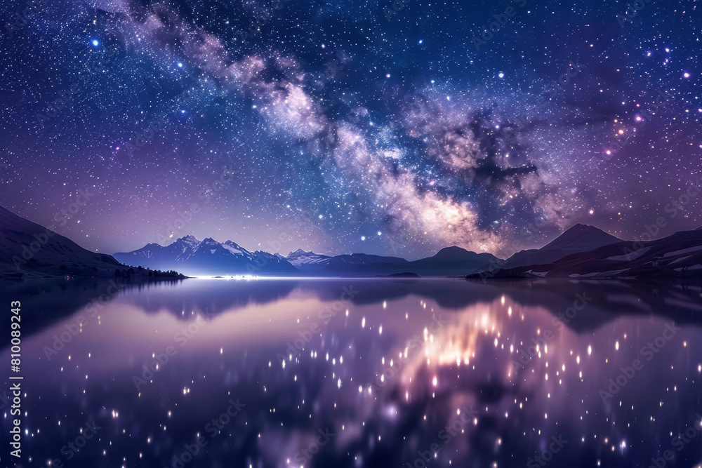 Fototapeta premium A beautiful night sky with a large milky way