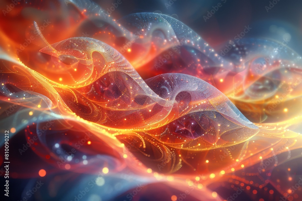 The image exhibits a luxurious abstract pattern with golden particles swirling in mesmerizing waves that suggest motion and opulence The image exhibits a luxurious abstract pattern with golden particles swirling in mesmerizing waves that suggest motion and opulence